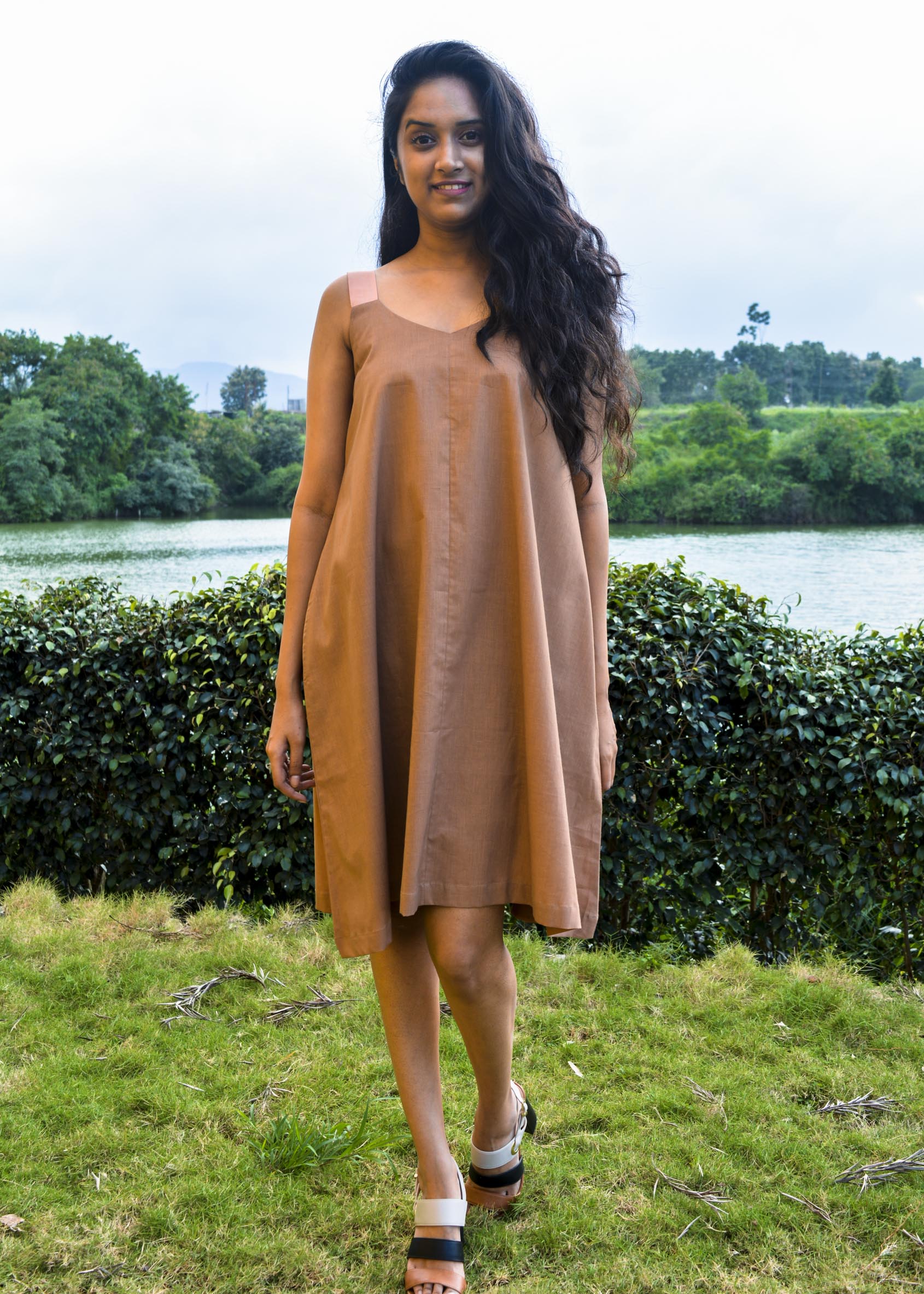 Buy Apanakah Woodflower Organic Cotton Slip Dress For Women Online